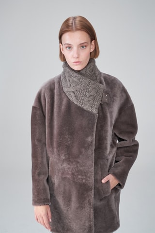 Manteau en laine de mouton - Gris