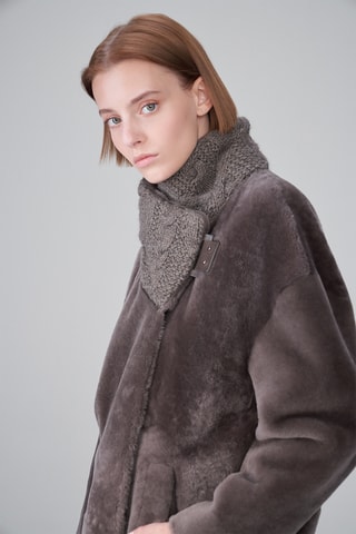 Manteau en laine de mouton - Gris