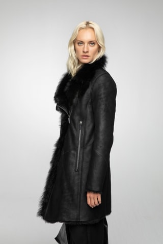 Manteau en laine de mouton - Noir