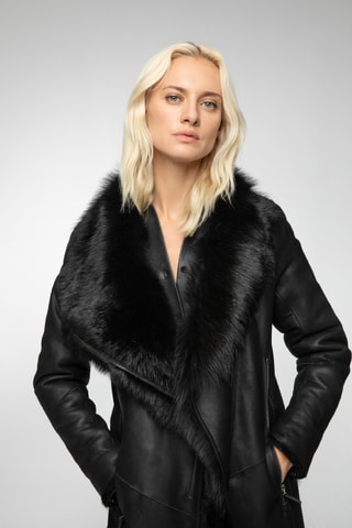 Manteau en laine de mouton - Noir