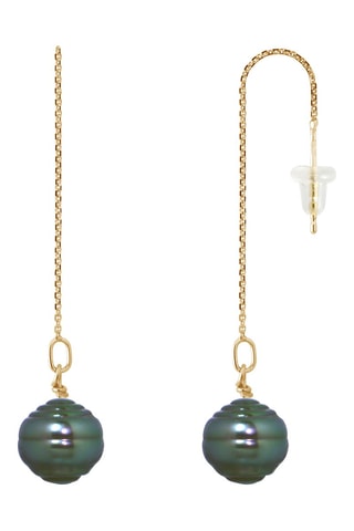 Boucles d’oreilles - Or jaune et perles de culture de Tahiti