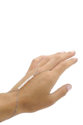 Bracelet bague - Argent et perles de culture d’eau douce