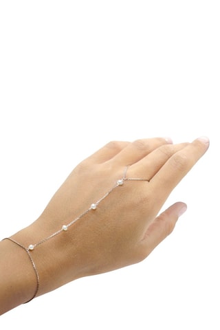 Bracelet bague - Argent et perles de culture d’eau douce
