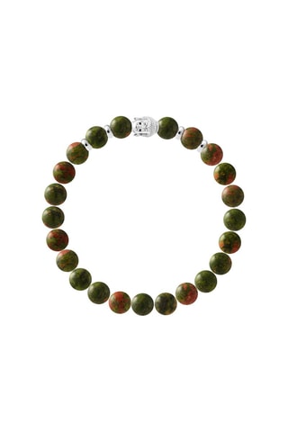 Bracelet - Unakites et argent