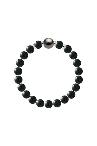 Bracelet - Argent, onyx et perle de culture de Tahiti