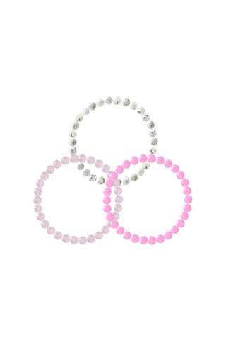 3 bracelets - Quartz rose, agates et howlites