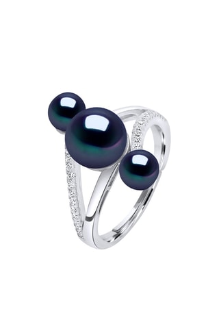 Bague - Argent, zirconiums et perles de culture d'eau douce