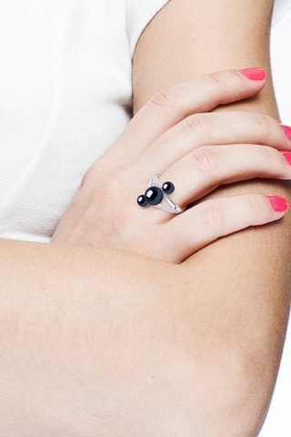 Bague - Argent, zirconiums et perles de culture d'eau douce