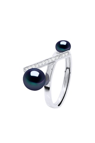 Bague - Argent, zirconiums et perles de culture d'eau douce