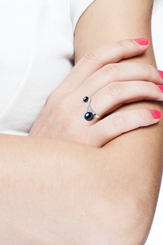 Bague - Argent, zirconiums et perles de culture d'eau douce