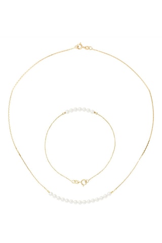Parure - Or jaune et perles de culture d'eau douce