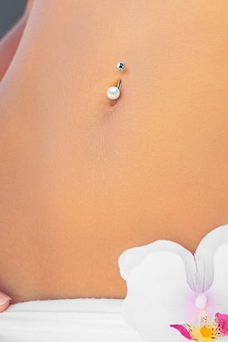 Piercing nombril - Argent et perle de culture d'eau douce