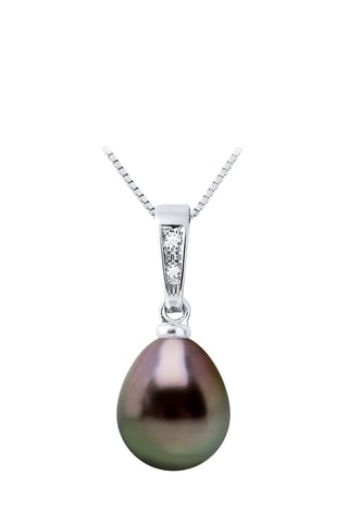 Pendentif - Or blanc, diamants et perle de culture de Tahiti