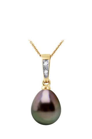 Pendentif - Or jaune, diamants et perle de culture de Tahiti