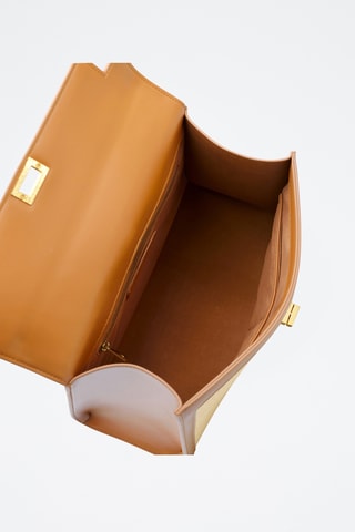Sac à main en cuir - Marron et beige