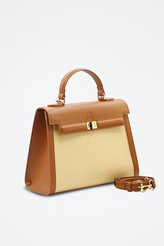 Sac à main en cuir - Marron et beige