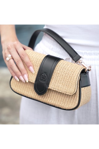 Sac porté épaule en cuir - Noir