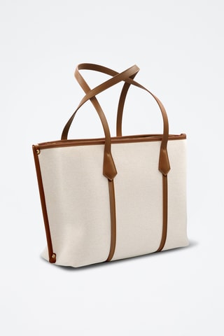 Cabas en cuir - Beige et marron