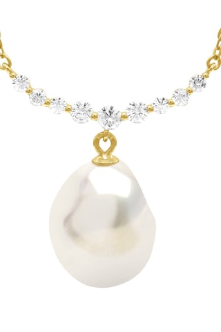 Collier - Argent plaqué or jaune et perle de culture d'eau douce