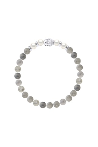 Bracelet - Argent, perles de culture d'eau douce et quatrz