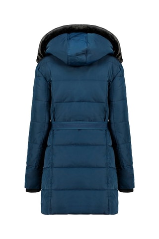 Lange Gewatteerde Jas met Capuchon Bettineak Marineblauw