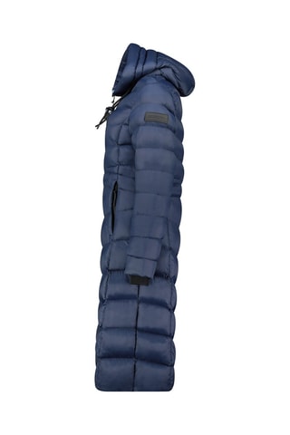 Lange Gewatteerde Jas Berengereak - Marineblauw