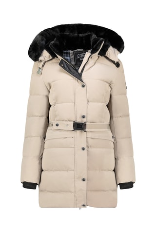 Lange Gewatteerde Jas Bettineak - Beige