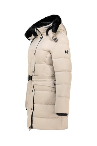 Lange Gewatteerde Jas Bettineak - Beige