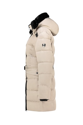 Lange Gewatteerde Jas Bettineak - Beige