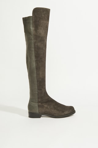 Botas acima do joelho em couro - Castanho