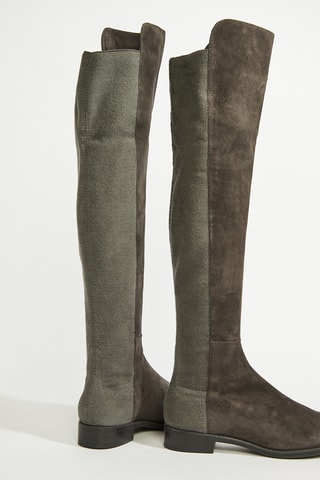Botas acima do joelho em couro - Castanho