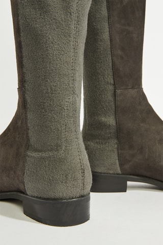 Botas acima do joelho em couro - Castanho