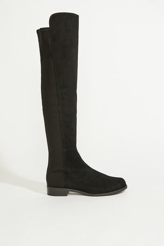 Botas acima do joelho em couro - Preto