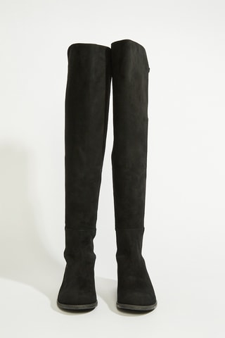 Botas acima do joelho em couro - Preto