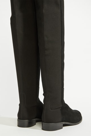 Botas acima do joelho em couro - Preto