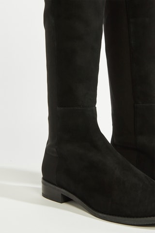 Botas acima do joelho em couro - Preto