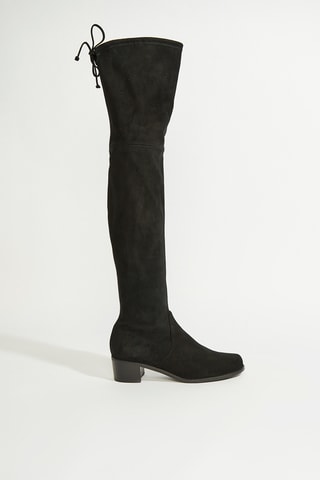 Botas acima do joelho em couro - Preto
