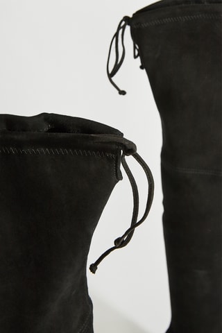 Botas acima do joelho em couro - Preto