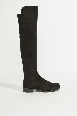 Botas acima do joelho em couro - Preto