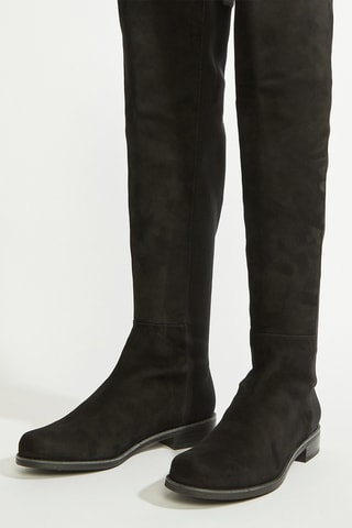 Botas acima do joelho em couro - Preto