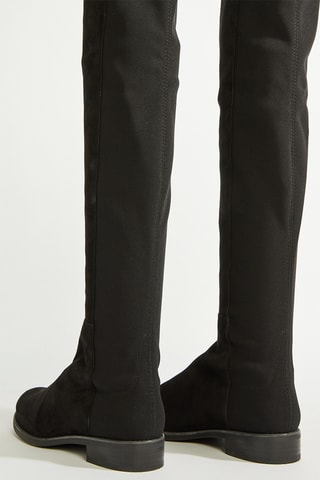 Botas acima do joelho em couro - Preto