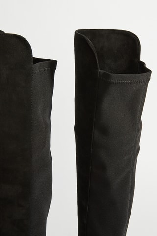 Botas acima do joelho em couro - Preto