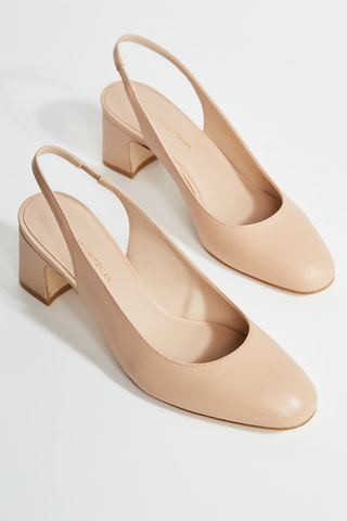 Sapatos de salto em couro - Bege