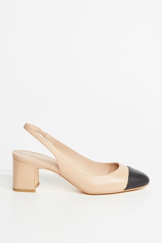 Sapatos de salto em couro - Bege