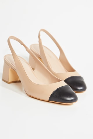 Sapatos de salto em couro - Bege