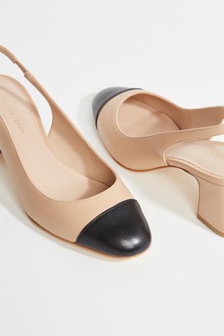 Sapatos de salto em couro - Bege