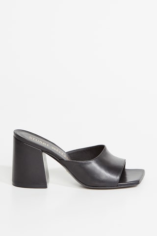 Mules de salto em couro - Preto