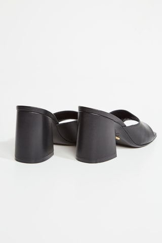Mules de salto em couro - Preto