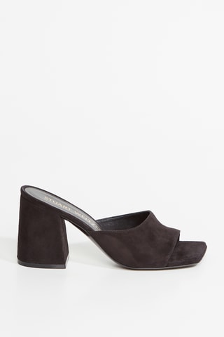 Mules de salto em couro - Preto