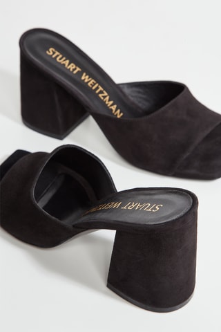 Mules de salto em couro - Preto
